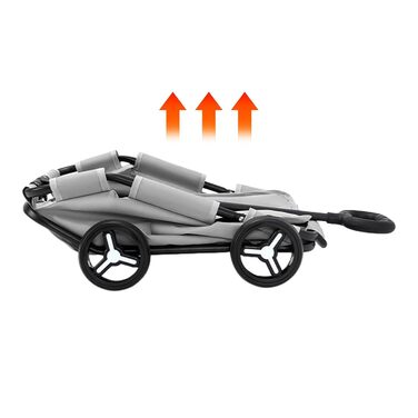 Візок для котів та маленьких собак, переноска для тварин на колесах, складний, легкий, сірий