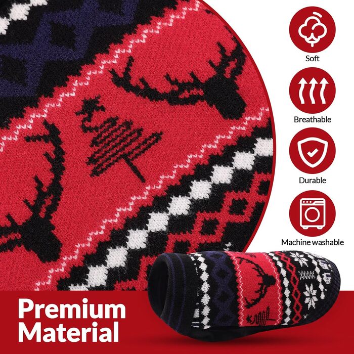 Світер для собак KONVINIT з різдвяним дизайном (XL, 62см), теплий різдвяний костюм для собак з оленями, сніжинками та ялинкою, зелений, ідеальний для зими