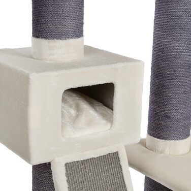 Котячий будиночок Kratzbaum Maine Coon 209 XXL - міцна кігтеточка для котів з товстими сизаловими стовпами (20 см), великий та стійкий, котячий будиночок, комплекс для лазіння, меблі для котів (бежевий)