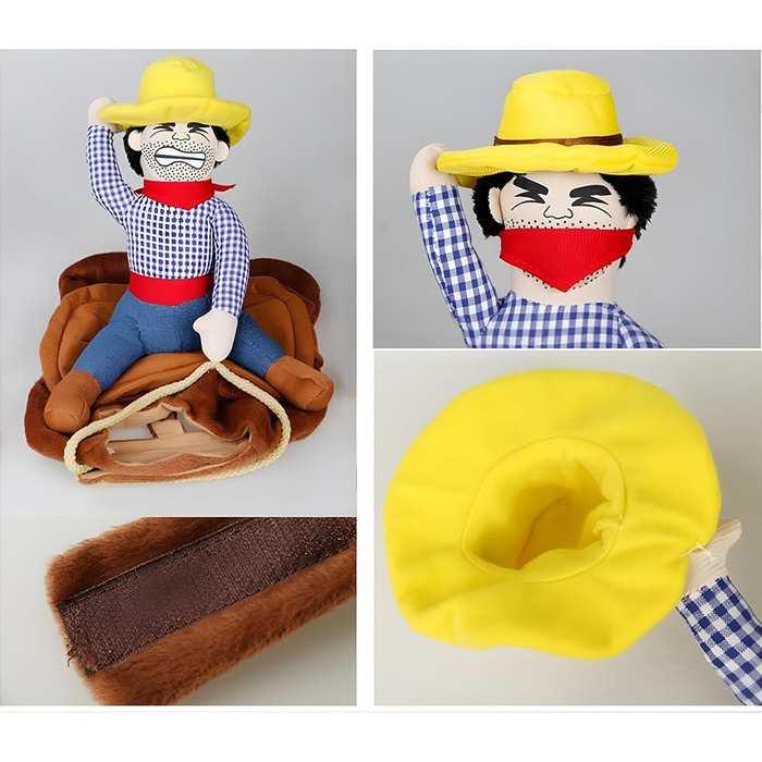 Костюм ковбоя для собак NACOCO, костюм лицаря з шапочкою та іграшкою для Хелловіна, розмір M