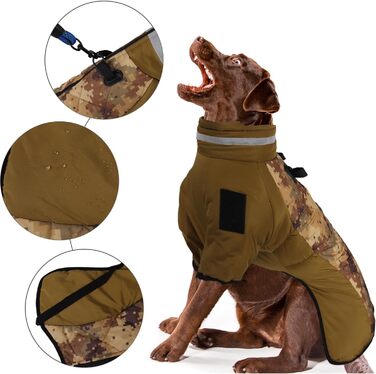 Зимовий одяг для собак: теплий водонепроникний зимовий костюм-куртка для середніх та великих собак (5XL, зелений)