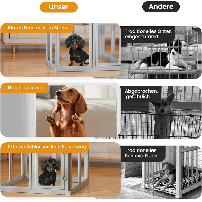 Клітка-вигул для цуценят Gardner Pet Acryl, 60 см, 8 панелей. Підходить для цуценят, кроликів, котів, свиней. Зручна, прозора, з присосками. Білий колір