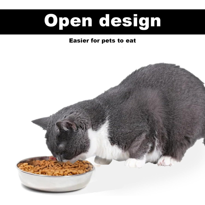 Набір з 2 мисок для котів та собак з нержавіючої сталі, 14 см - миски для корму та води