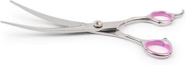 Набір професійних ножиць для грумінгу собак та котів, вигнуті ножиці, нержавіюча сталь (рожевий)