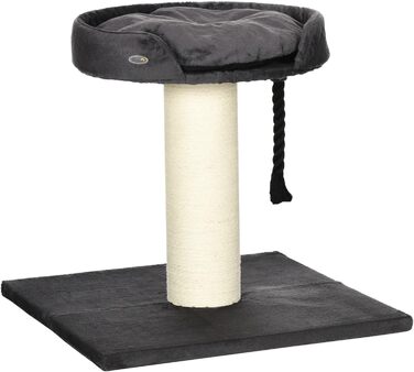 Когтеточка для великих котів PawHut XXL, стійке котяче дерево з лежаком, ігровий комплекс, сірий, з сизалевими стовпами та канатом