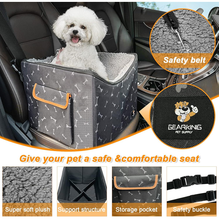 Підвищення для собак в авто, крісло для собак до 11,3 кг, з ременями безпеки, для передніх та задніх сидінь