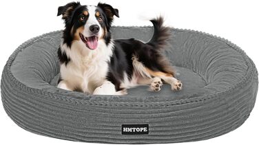 Кругле ліжко для собак середніх порід, котів. М'яке, зручне, знімний чохол, Ø 70 см, 80x80x20 см, сірий колір