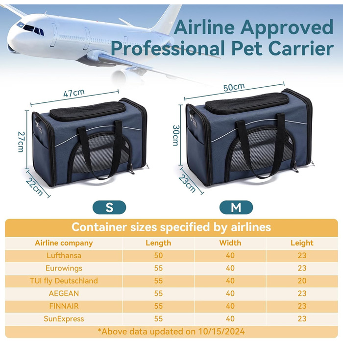 Транспортувальна сумка для котів і собак Petsfit, авіаперевезення, сіра