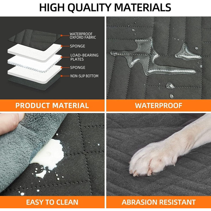 Захист сидіння автомобіля для собак Dr. Pfoten: стабільний, водонепроникний, з міцної фанери, універсальний (чорний)