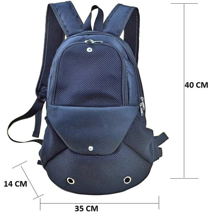 Рюкзак для собак та котів, переноска для тварин, рюкзак-переноска для собак та котів до 4 кг, чорний (для подорожей, хатин та кемпінгу)