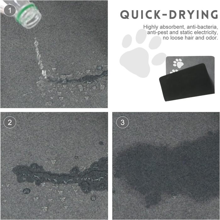 Нековзні килимки під миски для котів та собак SUKUTU, 30x50 см, сірий