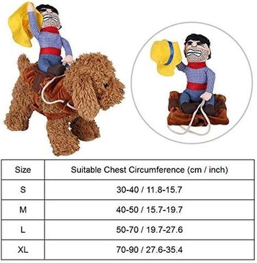 Костюм для собак: Веселий ковбой, костюм для коня, костюм для собак, костюм лицаря, з маскою та капелюхом для Хелловіну, косплей, вечірка (L)