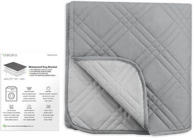 Водонепроникний килимок для собак, килимок для котів, антиковзкий, міцний, для захисту дивану, ліжка, автокрісла, можна прати в пральній машині (сірий, 132 x 208 см)