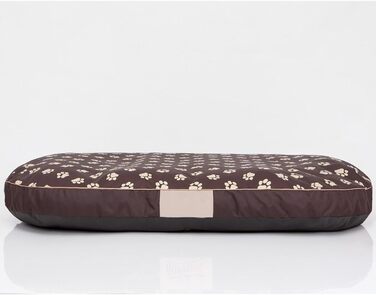Кругла лежанка для собак Oval - водонепроникна, м'яка, для будь-яких порід, 70x50x15 см (XL 108x85x15 см), коричнева з лапами