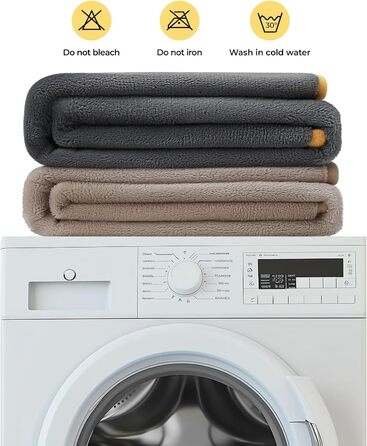 Водонепроникний килимок для собак Luciphia, миючий, для великих та середніх собак та котів, теплий, м'який, з флісу Sherpa, 145 x 165 см, бежевий