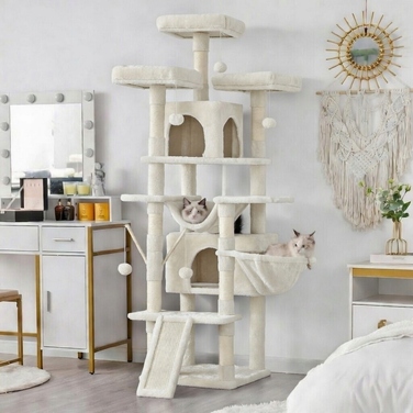 Ігровий комплекс для котів XXL: будинок-вежа з дряпачками, 185 см