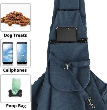 Транспортна сумка для тварин Lyneun - регульована, для котів та собак, Navy blue