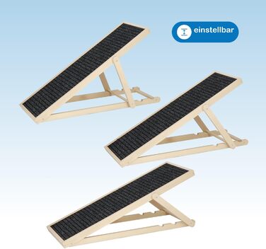 Дерев'яна рампа для собак, регульована висота, 78 см - Natural Groβ