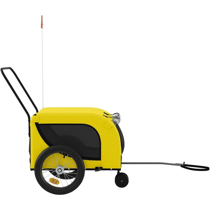 Причіп для тварин до велосипеда, жовто-чорний, Gartenmöbel, 125 x 63 x 66 см