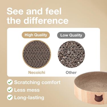 Когтеточка для котів Necoichi Cozy XL, з екоматеріалів, дуб, 100% перероблений папір, без хімікатів