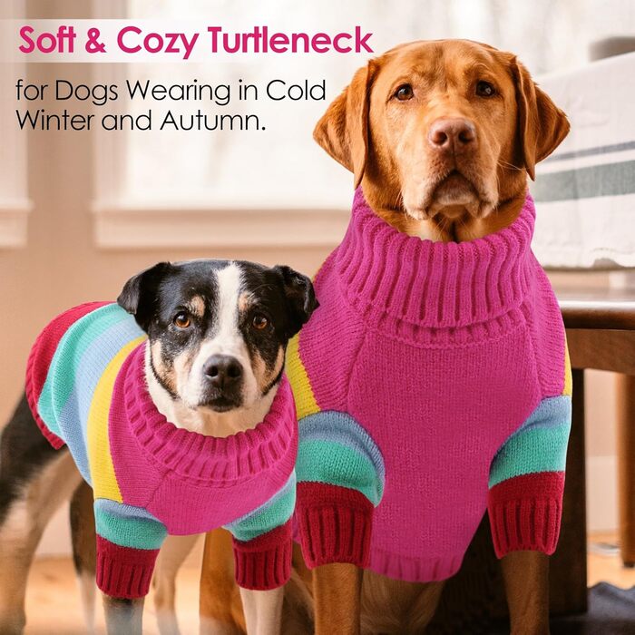 Пуловер для собак AOFITEE, теплий зимовий пуловер для маленьких собак, рожевий, розмір S