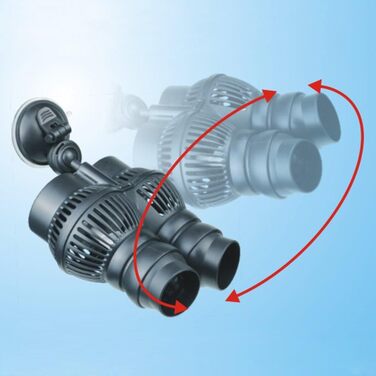 Помпа для акваріума SunSun JVP-202AB, 12000 л/год, 24 Вт, з двома регульованими насадками, присоскою і магнітним кріпленням
