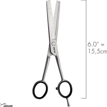 Ножиці для вирівнювання волосся JAGUAR SATIN 30/30 6.0' | Професійні ножиці для перукарів з 30 зубцями для вирівнювання з призматичним заточуванням | Матові | Зроблено в Німеччині