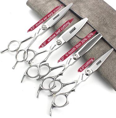 Професійний набір ножиць для стрижки волосся (4 шт.) – професійні ножиці для стрижки, ножиці для розрідження, моделюючі ножиці для перукарів