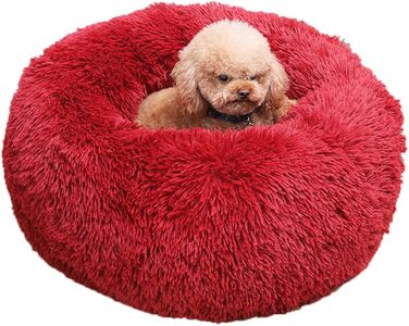 М'яке ліжко-гніздишко для собак та котів, ліжко-диванчик, 70см, червоний колір