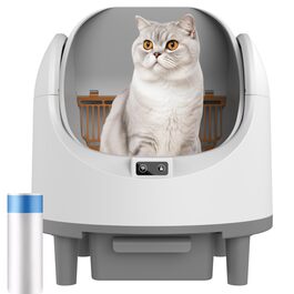 Автоматичний лоток для котів Katzenklo Selbstreinigend XXL 65L з керуванням через додаток, для 2+ котів, без запаху, з ситом