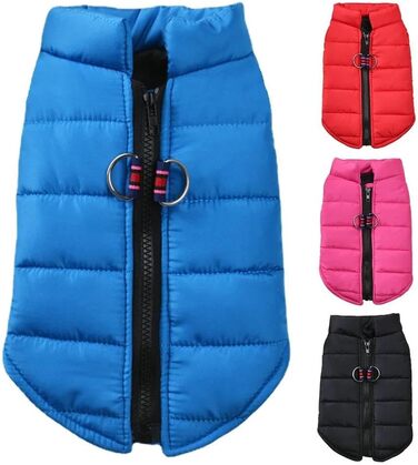 Теплий жилет для собак на осінь та зиму: м'яка та зручна куртка для чихуахуа, мопса, французького бульдога, лабрадора. Вітро- та водонепроникний жилет для собак, червоний, розмір L