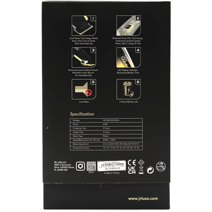 Професійна бездротова машинка для стрижки волосся Generico JRL 2020T Gold