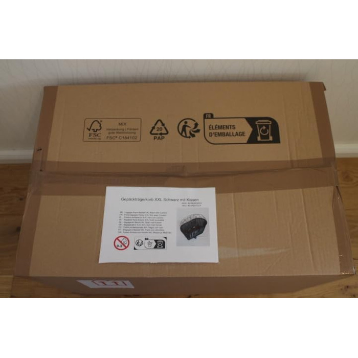 Кошик для велосипеда для перевезення багажу з ротангу з металевою сіткою та подушкою, чорного кольору