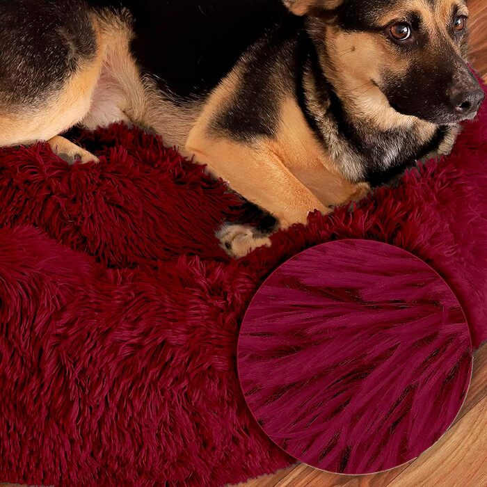 Лежанка для собак середніх та маленьких порід, міцна та анти-гризун, миється, для котів та інших домашніх тварин, 50 x 70 см, бордовий колір