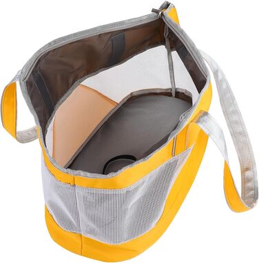 Транспортна сумка для собак та котів на літо, з мішковиною, з регульованим ремінком на плече, дихаюча переноска для тварин, підходить для маленьких собак та котів (Помаранчевий)