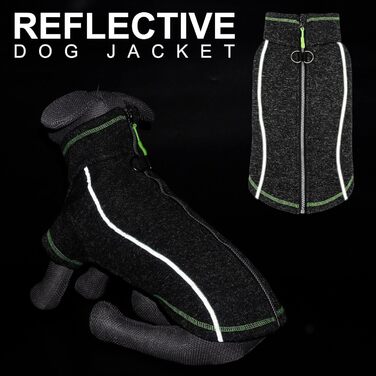 Теплий зимовий пуловер для собак - флісова куртка з блискавкою та світловідбиваючими елементами. Ідеально для маленьких собак.