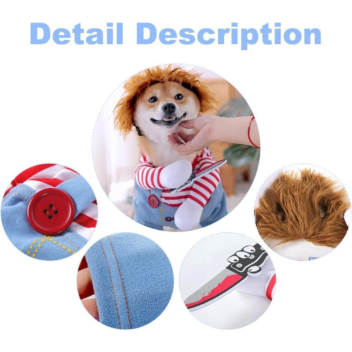 Костюм для собак на Хелловін: жахливий косплей для тварин, вечірка, рольові ігри, святкування (M)