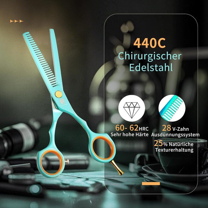 Професійні ножиці для волосся Purple Dragon 5.5 дюймів: набір для перукарів, барберів та початківців (зелені)
