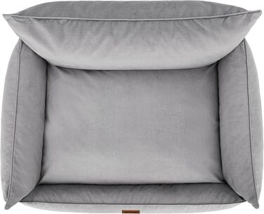 Крісло-ліжко для собак, ліжко для домашніх тварин, м'яке ліжко для собак, ліжко-матрац для собак, ліжко-софа для собак, XXL, 106 x 80 см, бежевий, екологічний льон