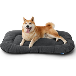 Кілимок для собак BEDSURE - м'який та зручний, 89x56 см, темно-сірий. Підходить для великих та середніх собак, з неслизькою основою.