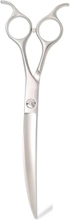 Професійна вигнута ножиця для собак 7.5 дюймів, з ергономічною ручкою, з нержавіючої сталі 440C, для грумінгу собак та котів