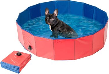 Складаний басейн для собак Sweetypet XL 120x30 см, червоний, із нековзким дном