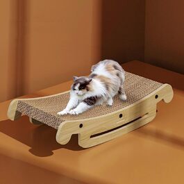 Кігтеточка для котів L-подібної форми, настінний монтаж, 60 см, вертикальна/горизонтальна, з іграшкою-кулькою, економія місця, міцна конструкція для котів, що живуть у приміщенні (Lounge 50CM)