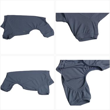 Піжама для собак Lovelonglong, бавовна, трикотаж, 4 лапи, для всіх сезонів, теплий боді для великих, середніх та маленьких собак, колір кава, розмір L (XL для середніх собак), сіро-блакитний