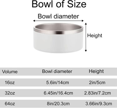 Персоналізований миска для собак та котів - нержавіюча сталева годівниця з іменем, антиковзаюча миска для собак та котів, поїльник для води (білий)