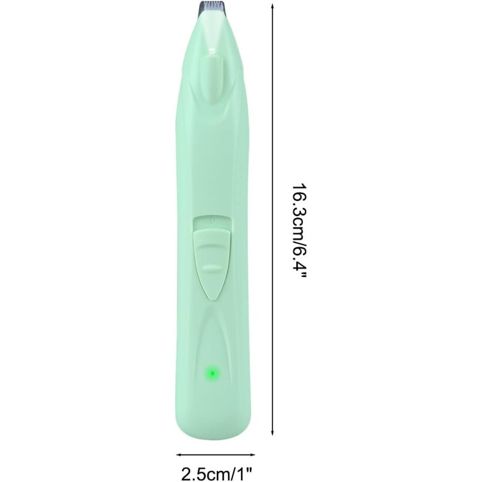 Бездротовий триммер для лап тварин, тиха машинка для собак з LED-підсвіткою, перезаряджувана для собак, котів, лап, очей, вух, обличчя, тіла, зелений