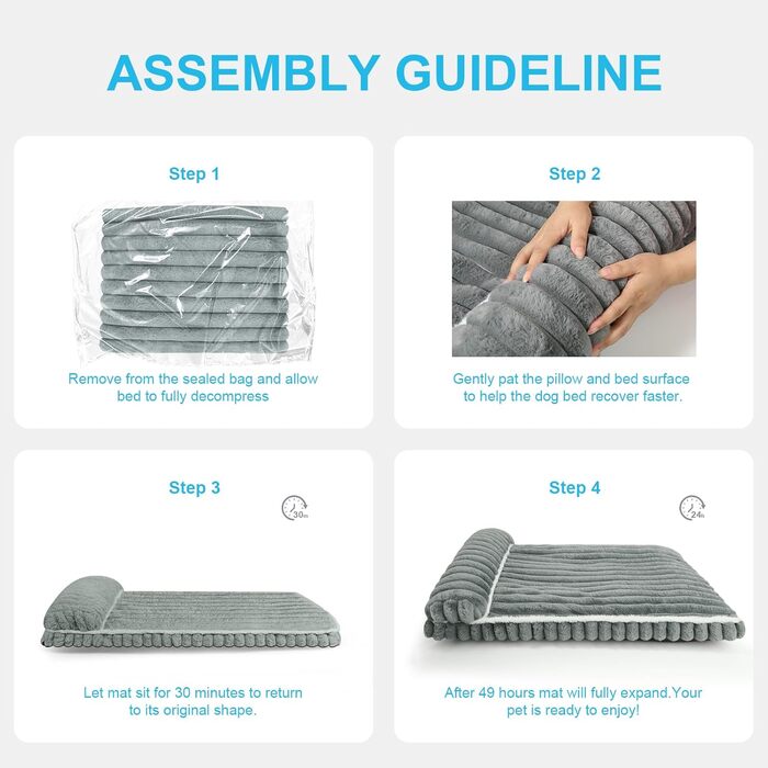 Комфортне ліжко для собак великих порід, знімний та пральний чохол, плюшеве ліжко Deluxe для клітки, неслизька підстилка для тварин, матрац для собачої будки, міцний сірий колір