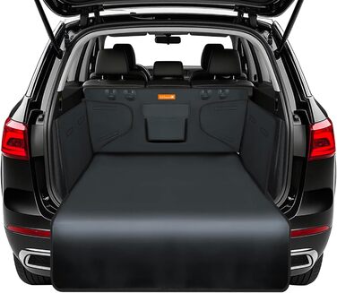 Захист для багажника автомобіля Alfheim для собак - водовідштовхуючий та легкий у догляді - універсальний. Килимок для багажника з захистом краю навантажувальної рамки (сірий)