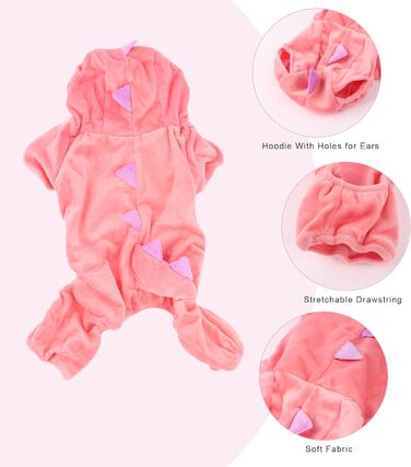 Костюм на Хелловін для собак DELIFUR, динозавр, великий розмір 3XL, зелений (XXXL, рожевий)