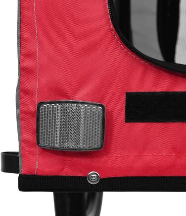 Фарм-причіп для собак Tidyard, 45 кг, з відбивачами, Oxford тканину та залізом (133,5 x 69 x 73,5 см, червоний та сірий)